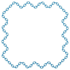 Fototapeta premium 3D Blue Glass Thin Link Vertical Chain Line