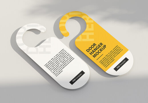 Door Hanger Mockup, two sides