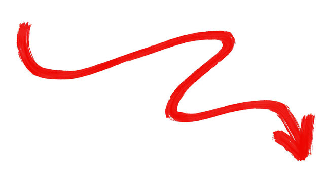 Hand drawn red squiggly arrow pointing down indicating loss