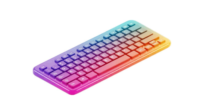 Vector illustration&nbsp;of gradient glitter computer keyboard on a transparent background