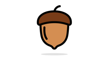 Simple acorn icon with brown cap and light brown body. © Dena