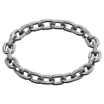 3D Chrome Heavy Chain Link Angled Oval Shape