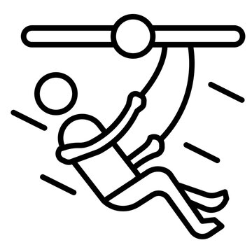 Zip Line Vector Icon