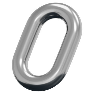 3D Chrome Single Oval Link Metal Shape