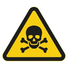 Obraz premium Warning Sign Indicating Toxic Material Hazard Displayed for Safety in Industrial or Laboratory Settings