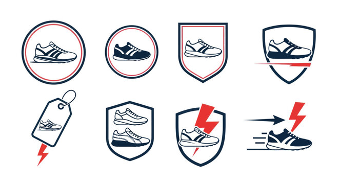 Black and white athletic shoe logos.