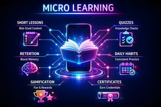 Micro Learning Concept with Digital Book and Mobile Education for Online Training and Skill Development