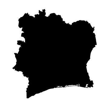 Ivory Coast country map silhouette vector illustration