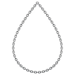 Naklejka premium 3D Chrome Chain Link Decorative Heart Key Love Symbol Shape