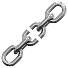Fototapeta premium 3D Chrome Chain Link Stylized Flower Starburst Decorative Pattern Shape