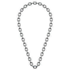 3D Chrome Deep U Shape Necklace Chain Link Border Frame © Flowicon