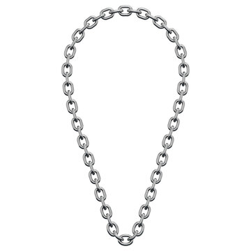 3D Chrome Deep U Shape Necklace Chain Link Border Frame