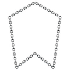 Fototapeta premium 3D Chrome Shield Crest Shape Chain Link Border Frame