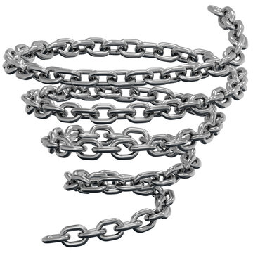 3D Chrome Two Interlocking Oval Chain Link Elements