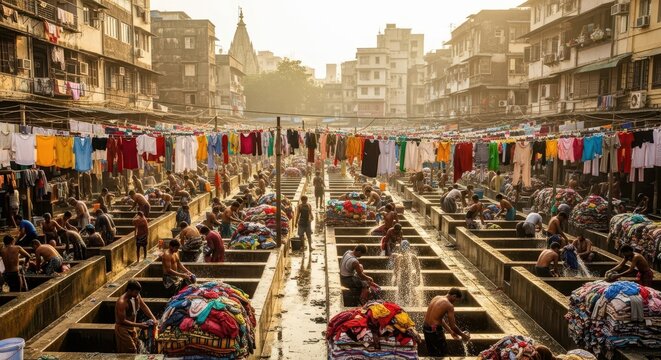 Dhobi Ghat - Mumbais Historic Open-Air Laundry and Washing.