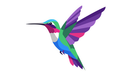 Obraz premium Colorful hummingbird illustration in flight isolated on white background