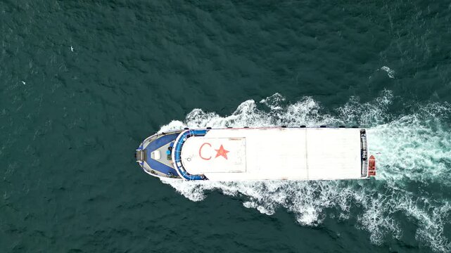 Turkish boat moving across the waters