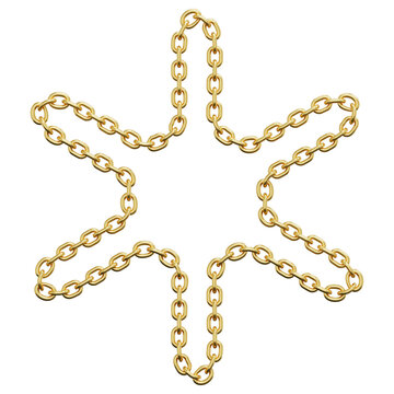 3D Gold Star Hexagram Shape Chain Link Border Frame