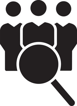 User search icon vector illustration, profile with magnifying glass for lookup, discovery, and user interface design.