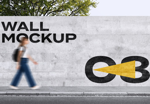 Exterior Street Outdoor Wall Mockup