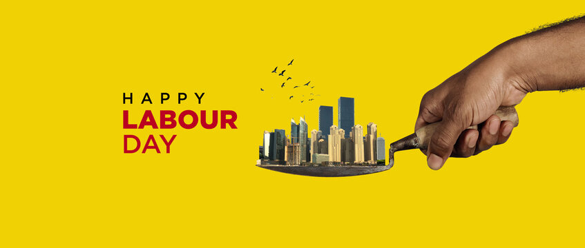 Happy Labours Day or international workers day concept background. labor day and may day celebration design.	