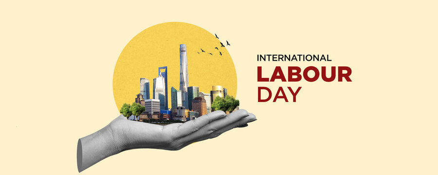 Happy Labours Day or international workers day concept background. labor day and may day celebration design.	