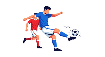 Obraz premium Soccer players in action on a white background