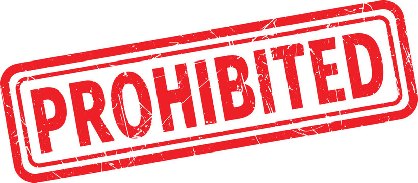 PROHIBITED red rubber stamp text