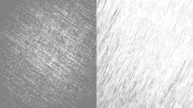Two contrasting textured backgrounds with diagonal white and gray lines and speckles abstract pattern