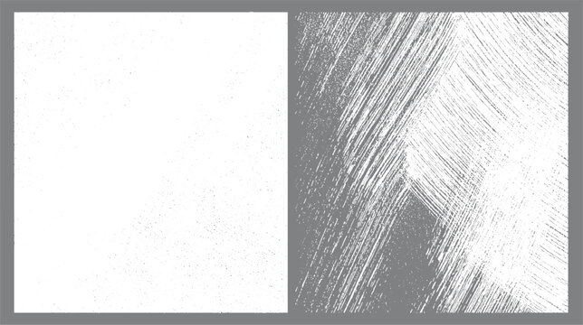 Split screen grey background with white speckled texture on left and diagonal white brush strokes on grey on right