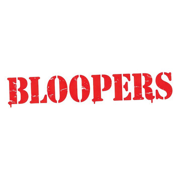 A red stamp with the word bloopers isolated on transparent background
