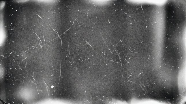 A retro film overlay with scratches, dust and subtle light leaks on a black backdrop, coarse analog grain and worn monochrome texture with vintage mood, ultra-realistic, no logos.