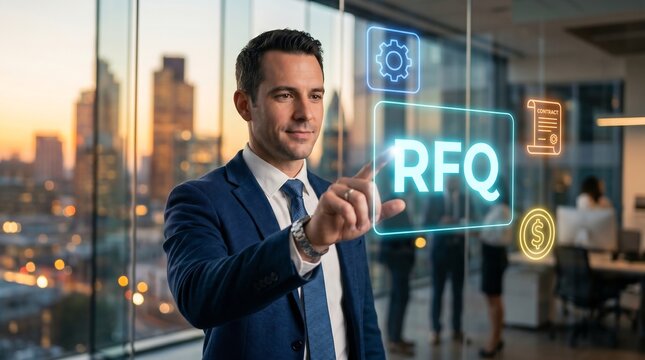 RFQ Request for Quotation, Digital Procurement Gear, Business Operations Technology