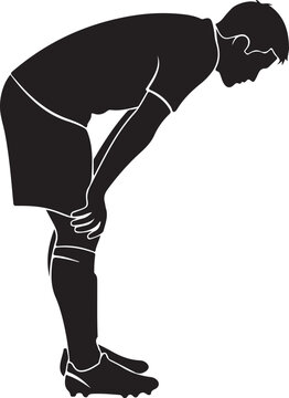 A person performing a forward bend stretch with hands reaching towards the floor while standing upright. silhouette vector icon