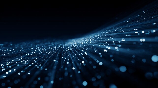 Luminescent Threads: A Galaxy of Blue Light Points Creating a Cosmic Pathway