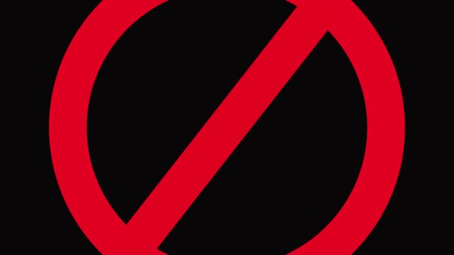 Red Prohibition Sign Animation Pack, No Entry Symbol, Cancel X Icon, Stop Warning Graphic on Black Background.