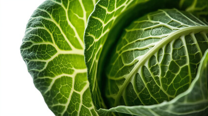 Fototapeta premium Macro Green Cabbage Leaves Organic Vegetable Pattern