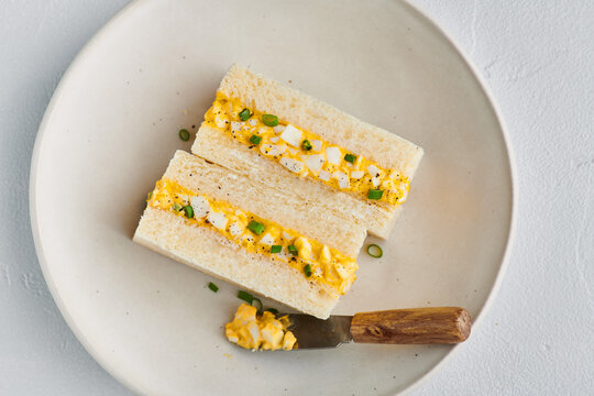 Tamago sando, Egg sandwich, Japanese food, top view
