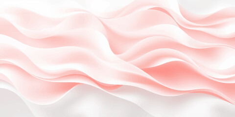 Obraz premium A soft pink silk and satin fabric background features flowing waves and elegant curves in an abstract textile design, creating a light, swirled material backdrop for art and wallpaper