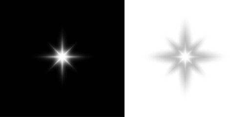 White star sparkle glow light shining magic burst flare bright abstract background vector illustration design. © LIUBOV