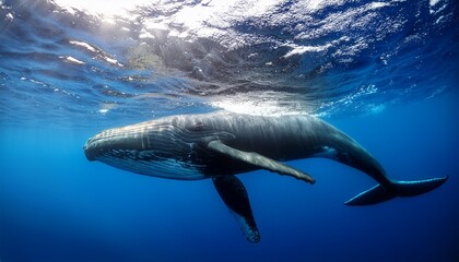 Fototapeta premium Majestic Sperm Whale Beautiful Underwater Scene