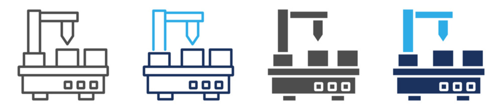 machine icon set multi concept