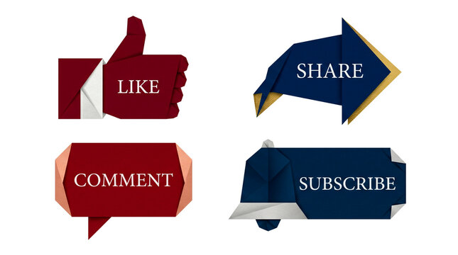 Like Share Comment Subscribe Button Icon Set Social Media Content Creator YouTube Engagement Badge
