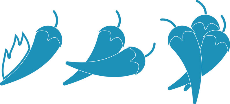 hot pepper, pepper-shaped vegetable icons