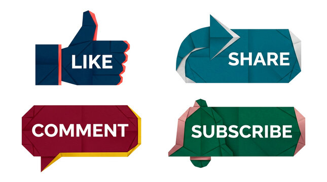 Like Share Comment Subscribe Button Set Social Media Content Creator YouTube Engagement Icon Badge