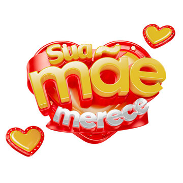 Dia Das M&atilde;es Selo 3D M&atilde;es PNG Transparente