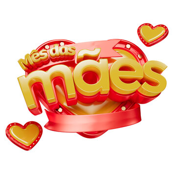 Dia Das M&atilde;es Selo 3D M&atilde;es PNG Transparente
