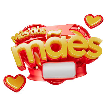 Dia Das M&atilde;es Selo 3D M&atilde;es PNG Transparente