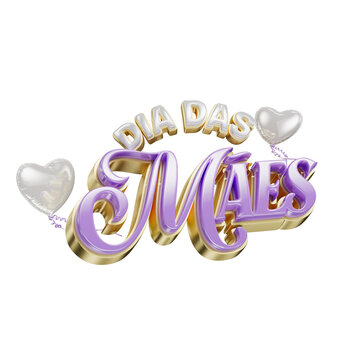 Dia Das M&atilde;es Selo 3D M&atilde;es PNG Transparente
