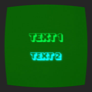 Square Retro CRT Screen Animated Text Title for Social Media Feed
